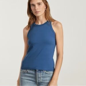 NWT EVERLANE Organic Cotton Tank Top Blue M